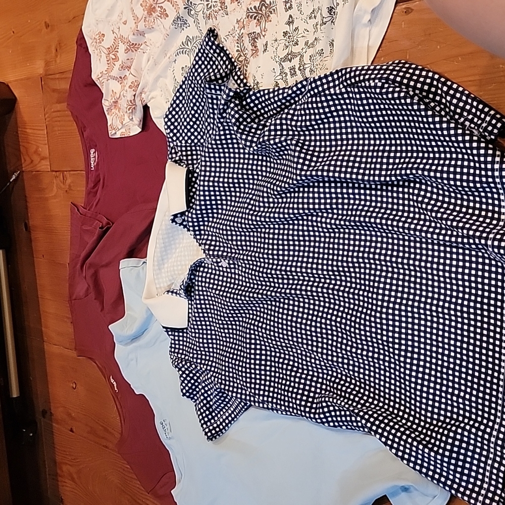 5 size large shirts from Lands End and Karen (by Karen Kane)